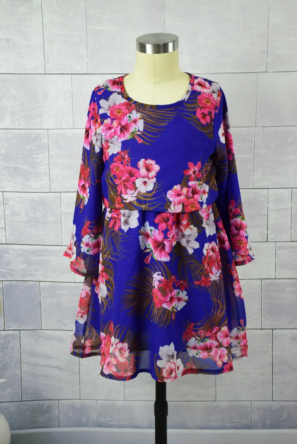 Платья для мамы и дочки 2018 Для Одинаковая одежда из шифона с цветочным принтом