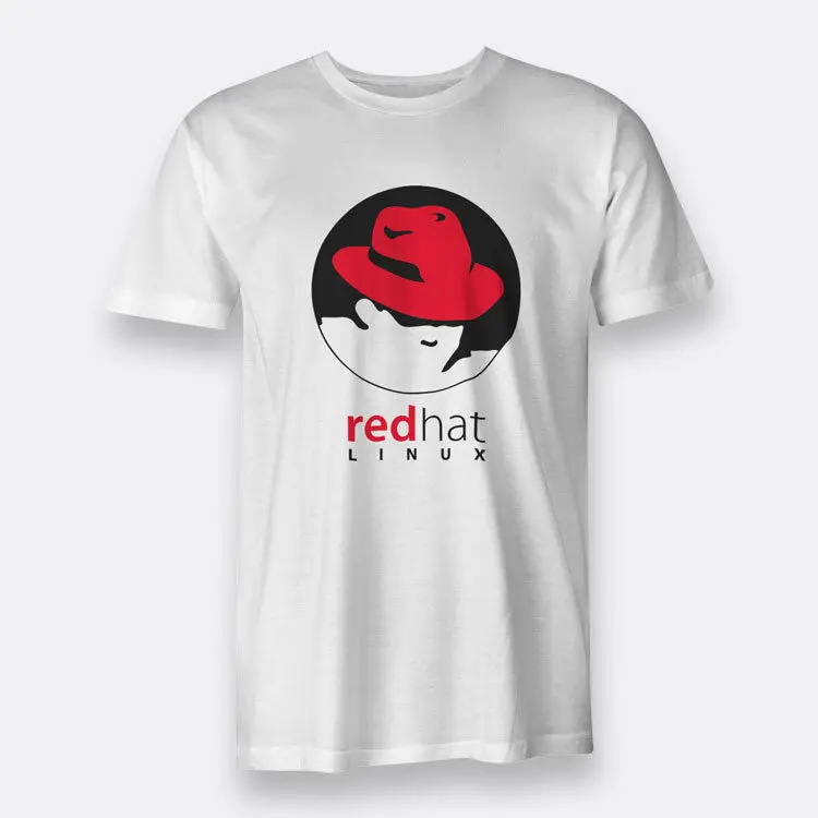 Linux RedHat предприятие OS Размер S-3XL футболки белые мужские хлопковые T-shirt100 % хлопок