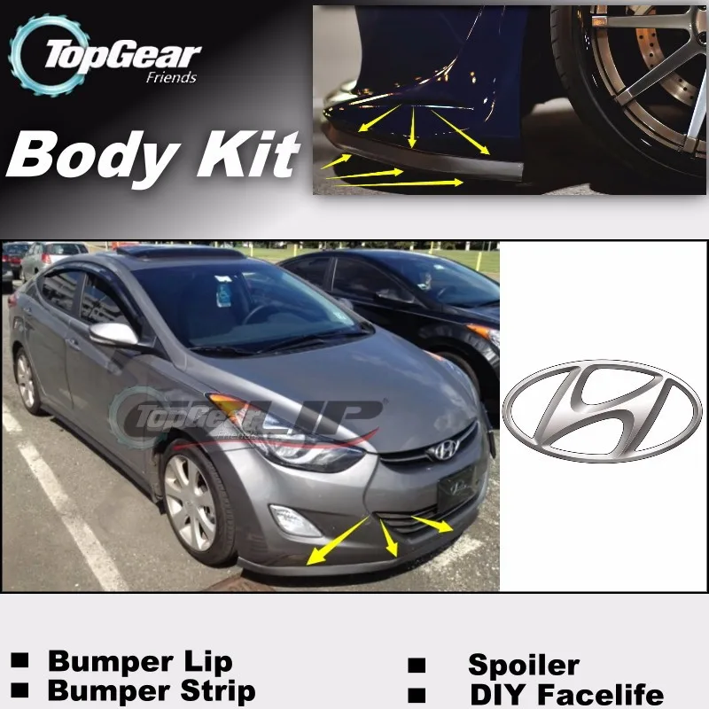 Для hyundai Avante Inokom Elantra GT i35 Neo Fludic бампер для губ/передний спойлер дефлектор для тюнинга автомобиля/обвес/полоса юбка