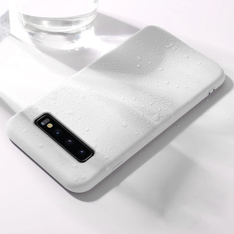 Чехол для samsung Galaxy S10 S10e S10 Plus 5G версия S8 S9 Note 8 9 Чехлы жидкий мягкий, силиконовый, из ТПУ Чехол ударопрочный чехол Fundas - Цвет: Белый
