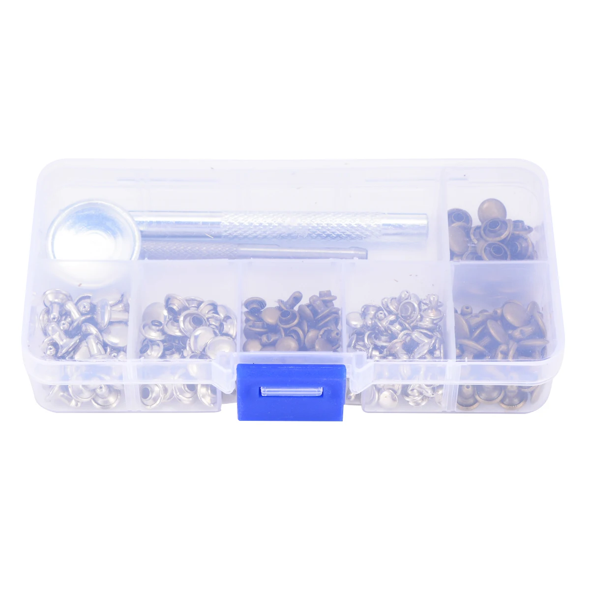 

Набор серебряных + бронзовых заклепок, 120 шт., трубчатые металлические одиночные заклепки для ремонта кожи, набор инструментов для крепления...