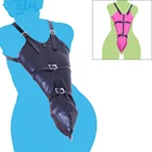 Повязка-перчатка camaTech из искусственной кожи с застежкой-молнией, с плечевыми ремнями, сексуальная, с длинным рукавом, бандаж для рук, для бондажа