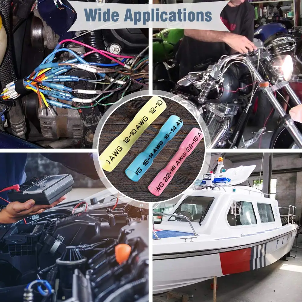 800 шт термоусадочные стыковые соединители водонепроницаемая трубка для припоя