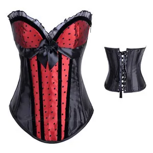 Сексуальный корсет с черными косточками винтажное бюстье атласный бюстгальтер в