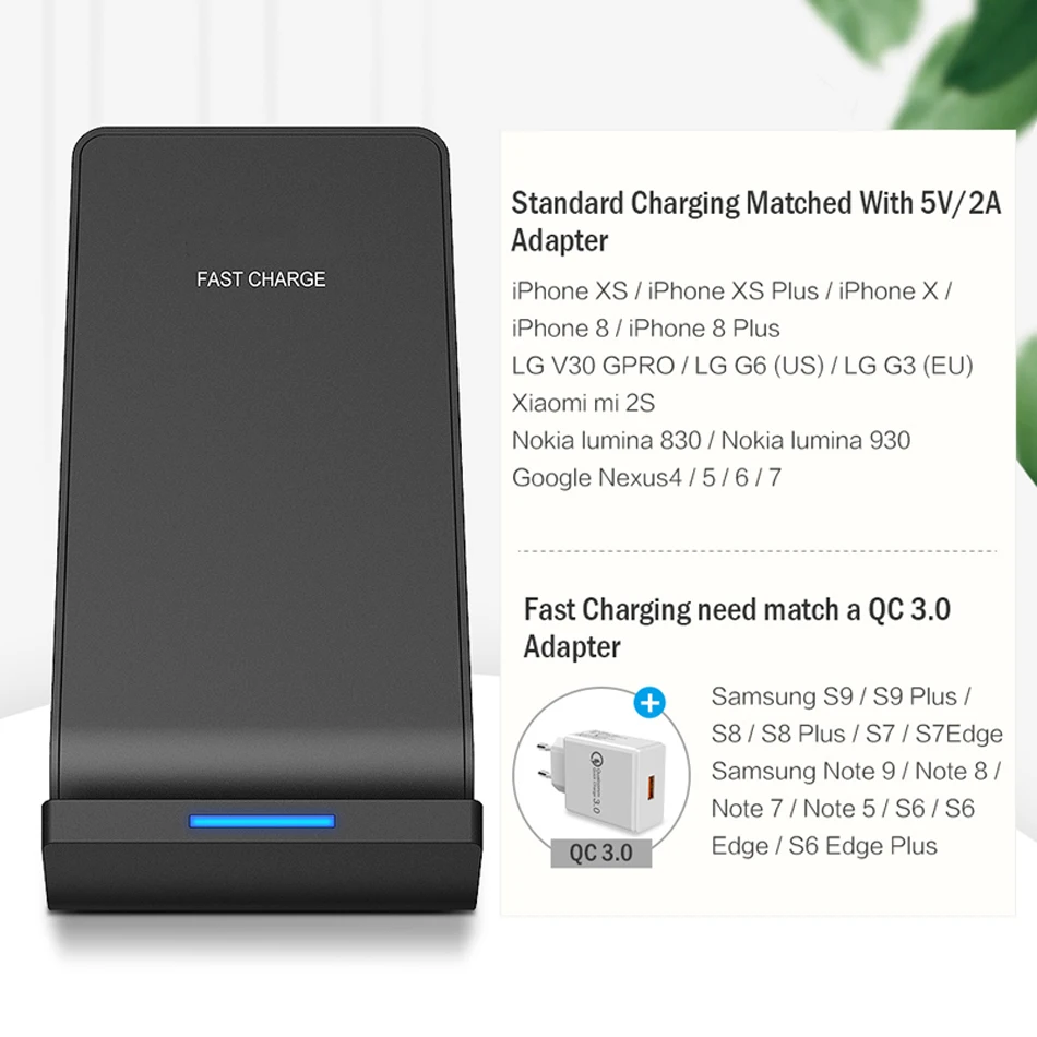 Oppselve Qi Беспроводное зарядное устройство для iPhone X XS Max XR 8 samsung S9 Note 9 Быстрая Беспроводная зарядная док-станция