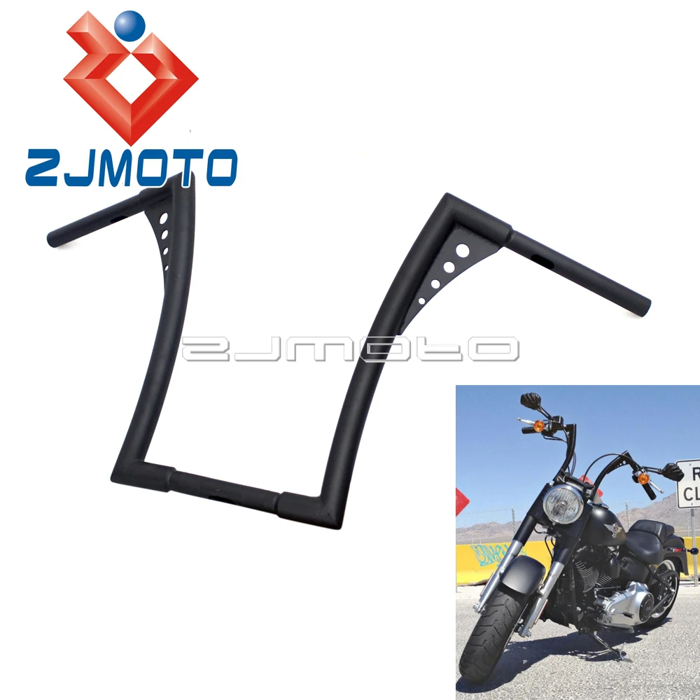 Черный на заказ руль для мотоцикла 1 1/4 дюйма 16 дюймов Harley FLST FXST Sportster XL Ape вешалки
