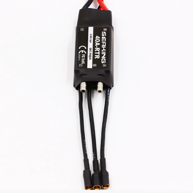 FATJAY Seaking 40A waterproof ESC Dual Way Water-cooled 2-3S Speed Controller with 3.5mm Plug for DIY RC Boats | Игрушки и хобби