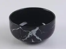 black 12x12x6cm Мраморные рисовые кухонные чаши столовая посуда для украшения дома Креативный дизайн керамическая чаша лапша керамическая миска для супа инструменты - Цвет: black 12x12x6cm