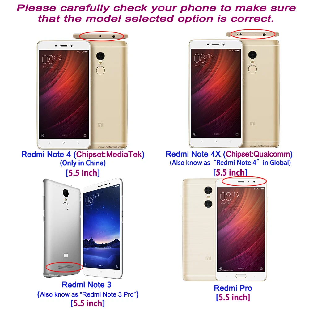 Чехол для Xiaomi Redmi Note 4X/Note 4/Note 3/Pro модный зеркальный флип-чехол макияжа тонкий