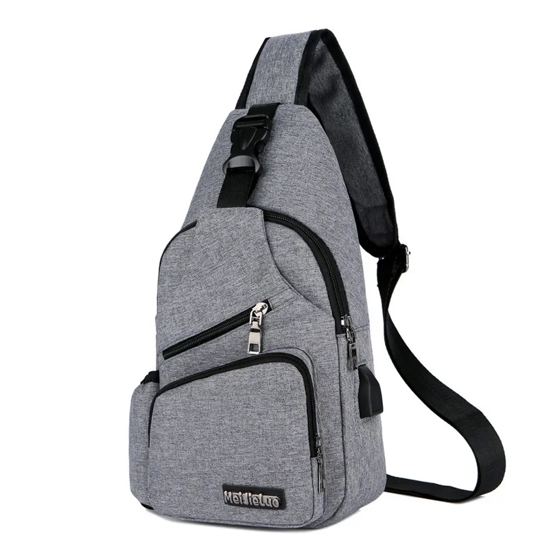 Light Gray Chest Bag CCRXRQ, Новое поступление, Мужская нагрудная сумка, модная, унисекс, Оксфорд, на одно плечо, на спине, сумка, USB, через плечо, сумки для путешествий, нагрудная сумка для женщин - Цвет: Light Gray Chest Bag