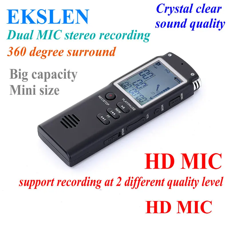 EKSLEN T60 Digital Audio/Voice Recorder Professional Handheld Dictaphone Recording Pen for interview meeting | Электроника