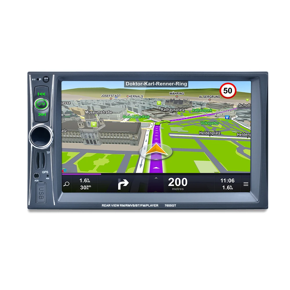 Автомобильная стереомагнитола 7 &quotHD 2DIN Bluetooth MP5 плеер GPS навигация поддержка