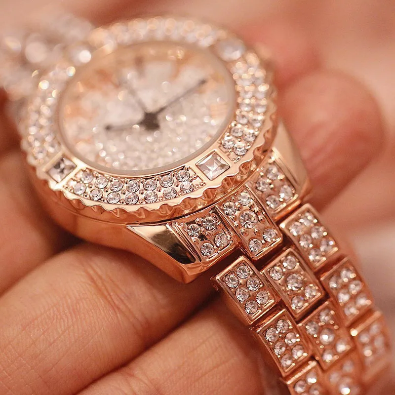 Женские часы с браслетом из розового золота Часы Relogio Feminino роскошные модные