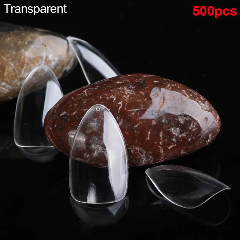 500 шт./упак. овальные полностью накладные ногти естественного цвета с острым