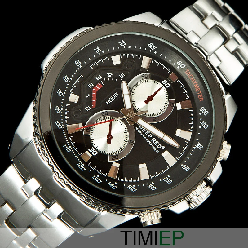 Новые Классические тяжелые мужские кварцевые наручные часы из нержавеющей стали