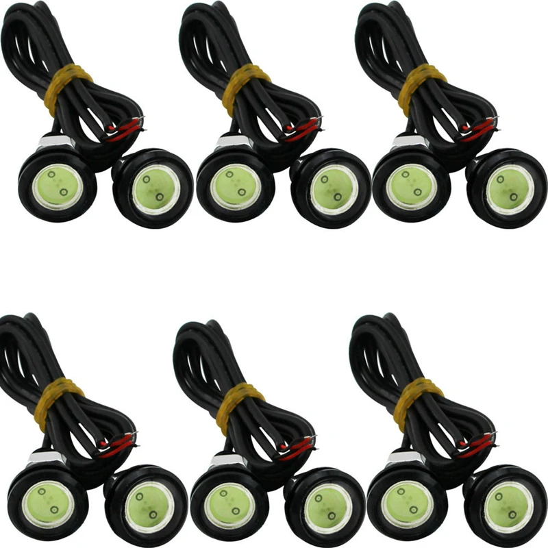 23 мм красный цвет зеленый, синий цвет 6 шт./лот LED Eagle Eye фары 12 В вход для DIY 6x3 Вт тормоза лампы Водонепроницаемый IP65 Кунг-для России