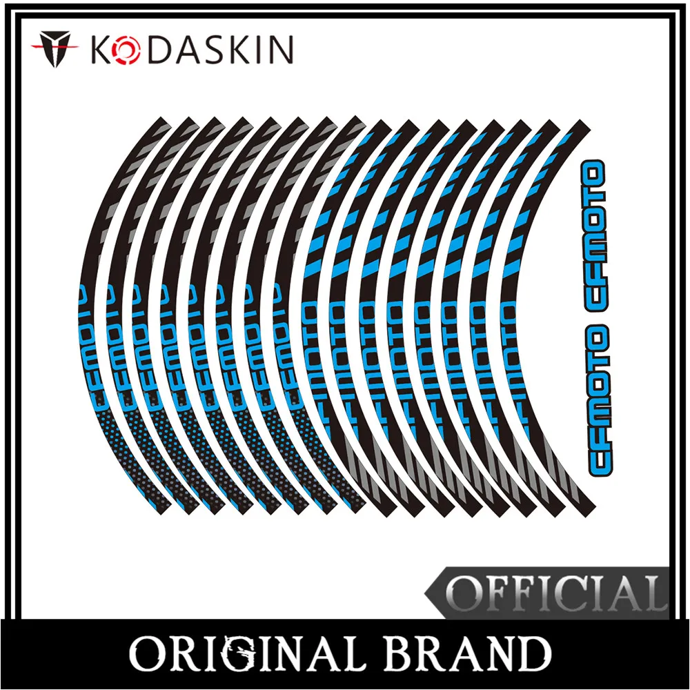 

KODASKIN Motorcycle 2D Wheel Decals Rim Stickers Set for CFMOTO 150NK 400NK 650NK 250NK Blue