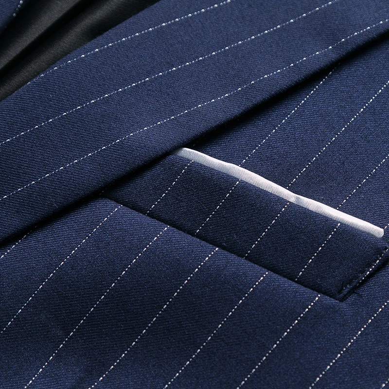 2018 Одежда высшего качества бренд Для мужчин Бизнес ужин Костюмы Stripe Slim Fit