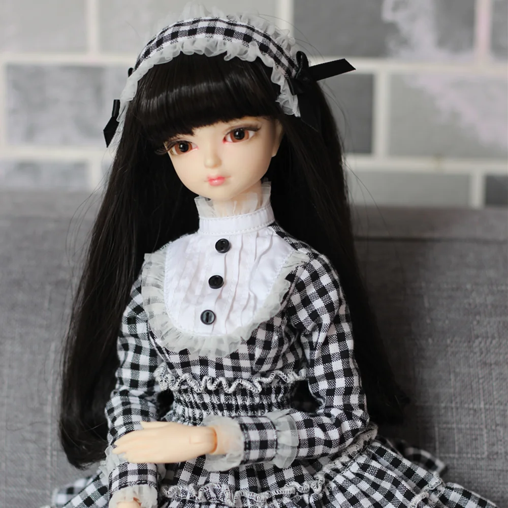 Fortune Days 1/4 MMGIRL BJD кукла 45 см шарнирное тело с ручной макияжем reborn girls eye черная клетчатая принцесса кукла платье подарочная игрушка