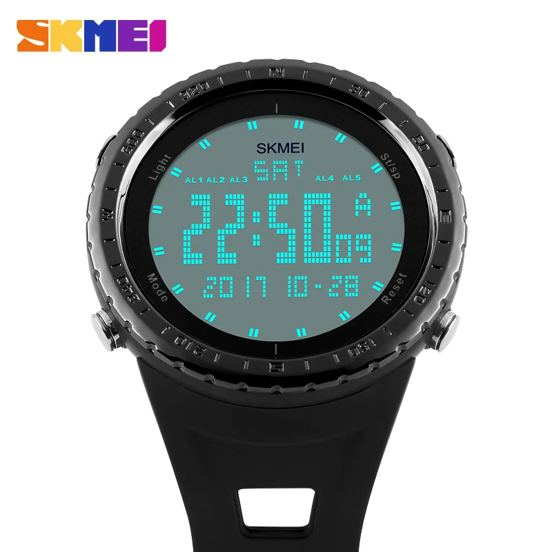 SKMEI Men Sports Watches Double Time Countdown 5Alarm Watch LED 50M Water Resistant Digital Wristwatches Relogio Masculino 1246