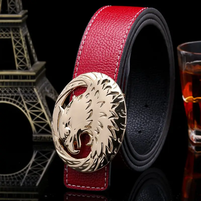 Ремень с гладкой пряжкой для мужчин и женщин дизайнерский ремень золотистого