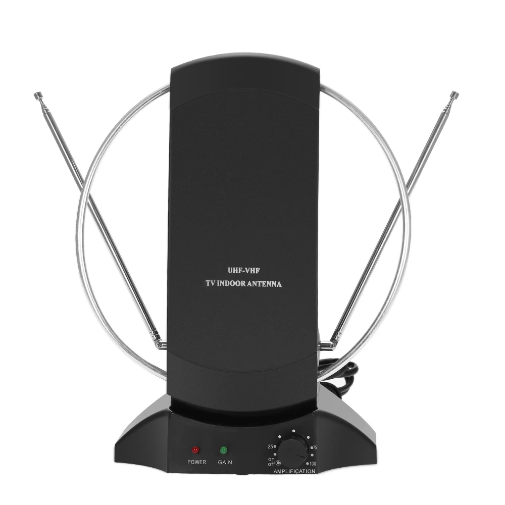 LAN-1014 усиленная HD ТВ Антенна внутренняя цифровая ТВ антенна 50 милей диапазон 36 дБ UHF/VHF/FM сигнал с питанием для HD tv/D tv/FM приемник F разъем США штекер
