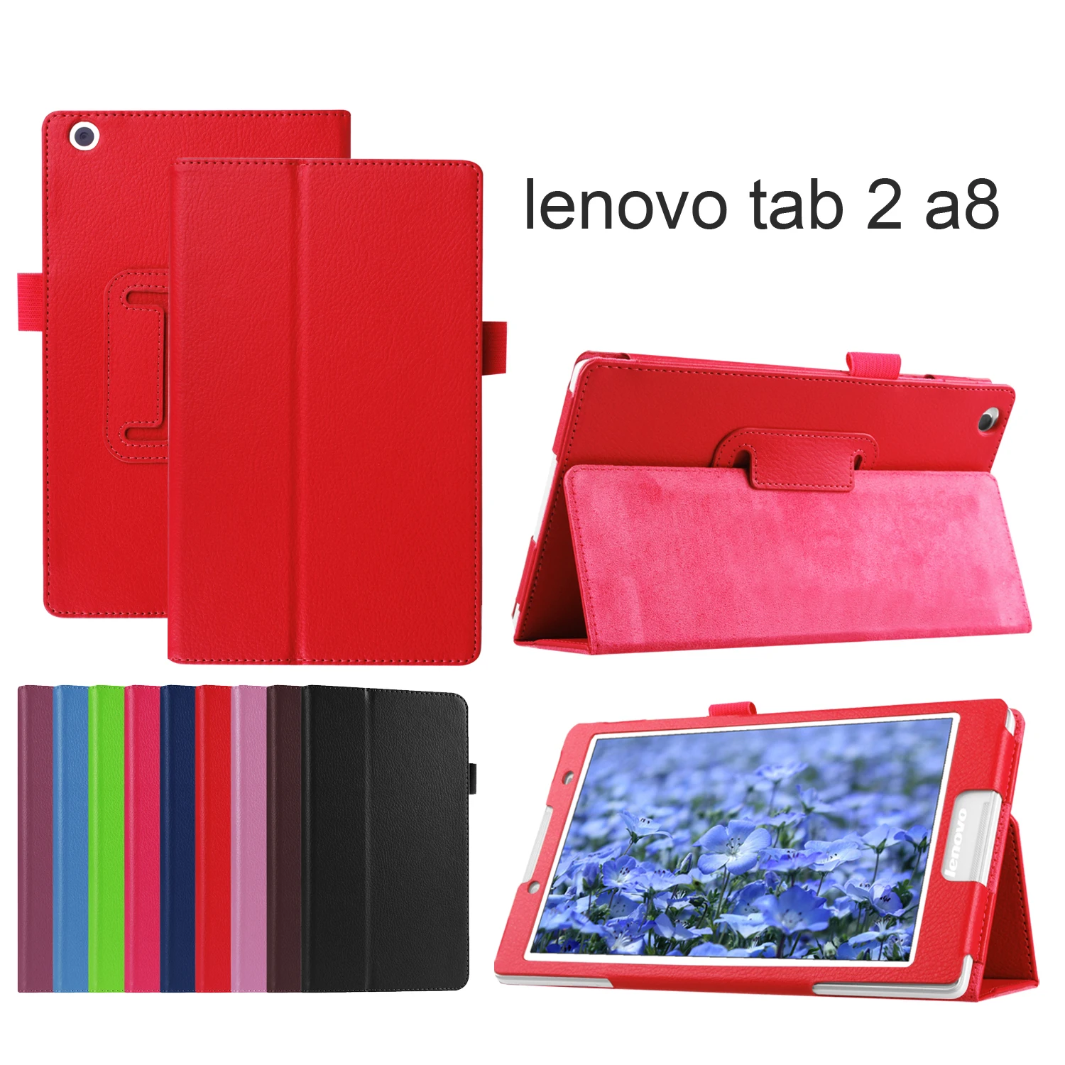 Искусственная кожа задняя крышка Защитная Пленка чехол для lenovo Tab 2 A8-50 A8-50F A8-50LC B3-850F TB3-850M чехол+ Защитная пленка на экран+ стилус