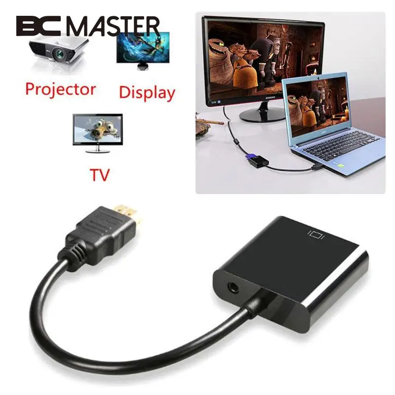 Bcmaster HDMI VGA HD 1080 P с аудио Выход кабель адаптер конвертер для HDTV PC Профессиональный