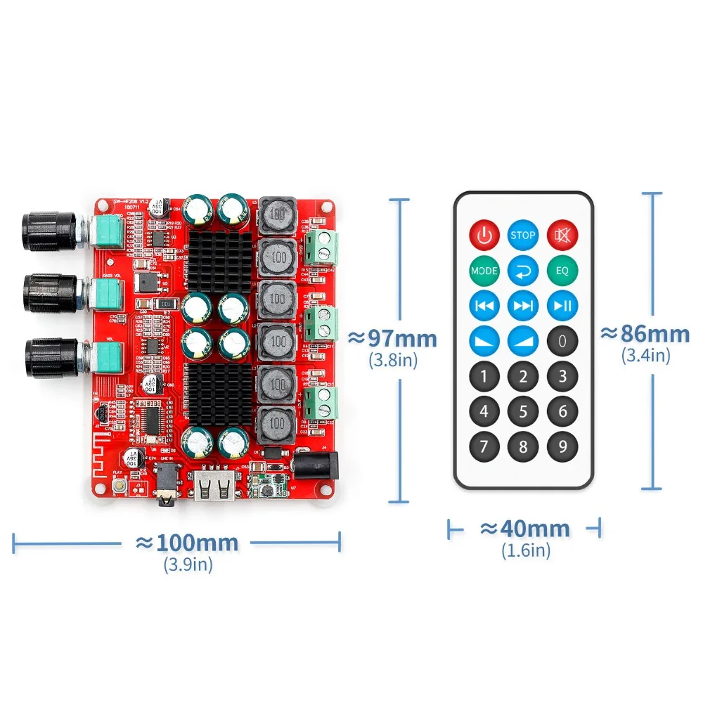 TPA3116 Bluetooth 4,2 цифровой усилитель доска 50 Вт* 2 двухканальный 2,0 аудио усилитель с регулировкой громкости DC10-25V