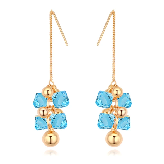 Романтические висячие серьги с кристаллами Сваровски длинные для женщин