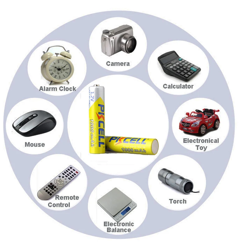 12 шт., аккумулятор PKCELL NIMH AAA 1000mah 1,2 v 3A, никель-металл-гидридные аккумуляторы, 1000 круг для фонарика, игрушки для камеры