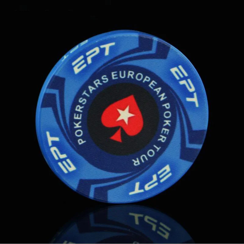 9pcs/Set EPT European Poker Chips Set with Value Ceramic Chips Pokerstar Poker Set Tour Handfeel Professional Casino Chip home