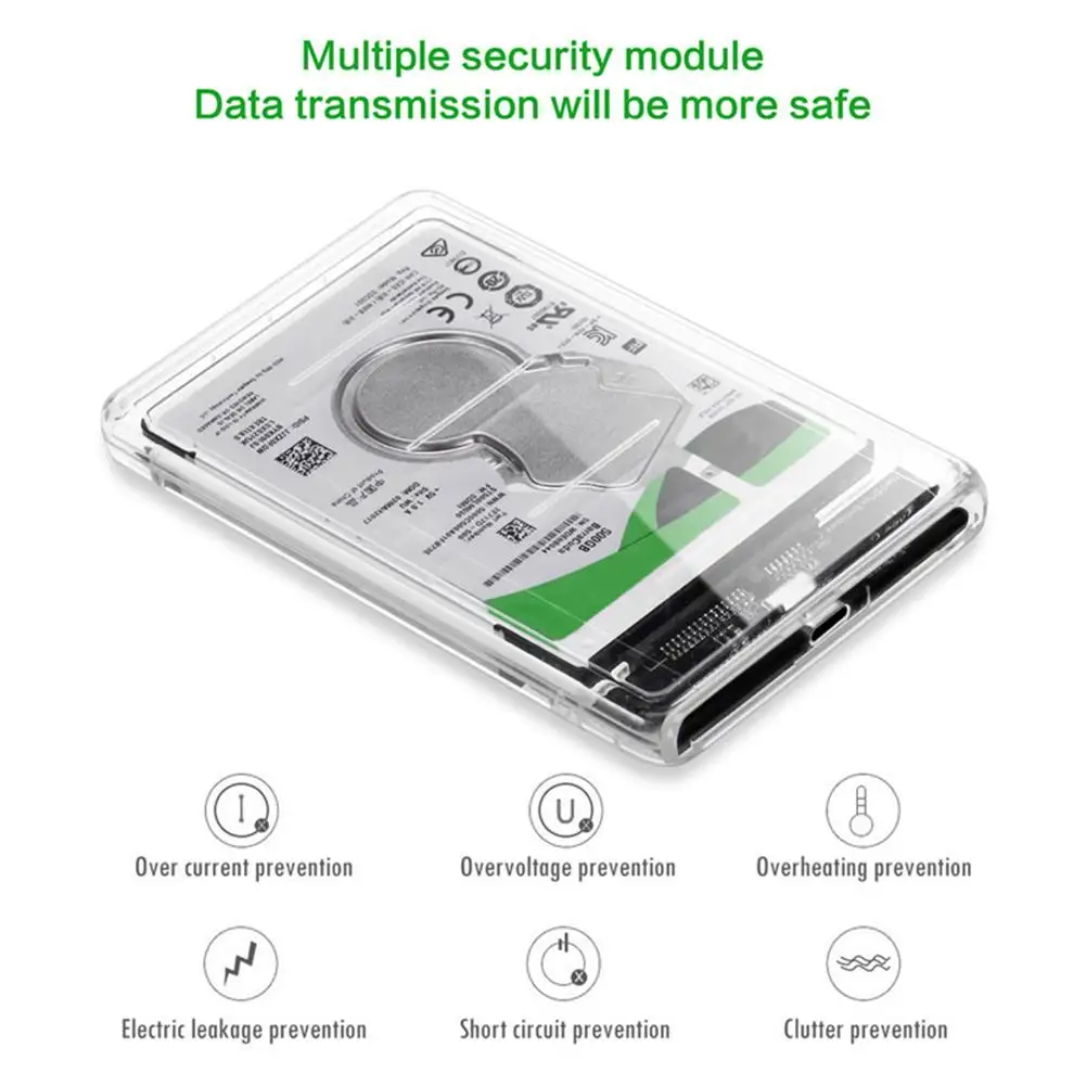 2 5 дюйма 7 9 мм корпус жесткого диска USB 3 0 Type C на SATA Корпус SSD Поддержка ТБ Гбит/с