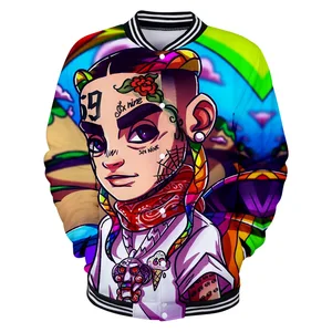 Мужская и Женская куртка Rapper Tekashi 69 6ix9ine 3D бейсбольная форменная куртка толстовки в стиле Харадзюку Зимняя мода хип-хоп Аниме Толстовка