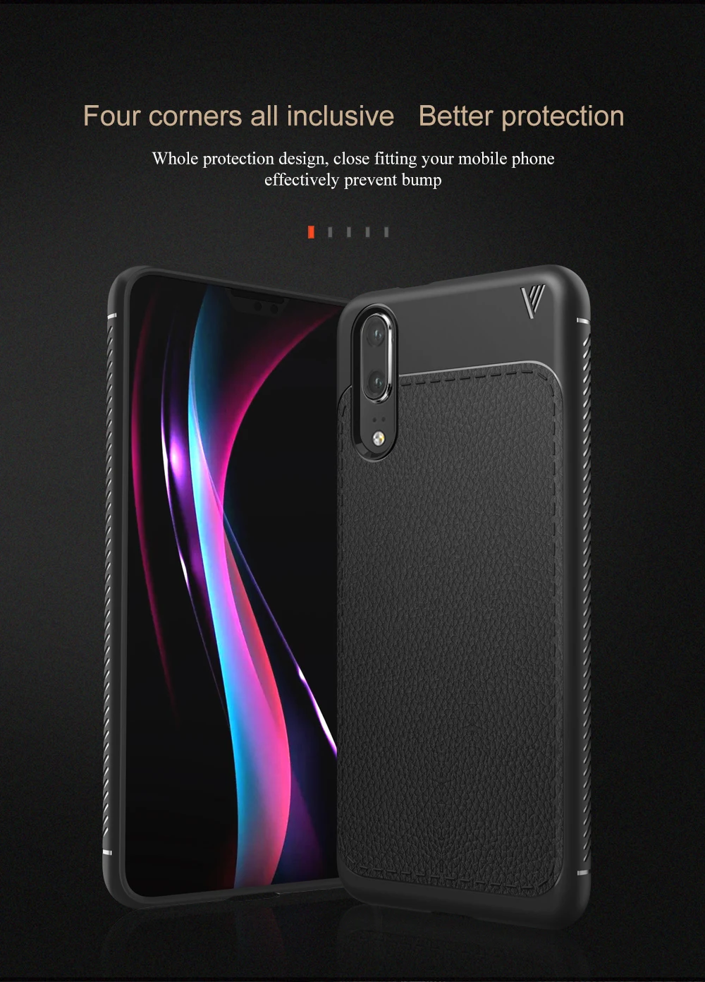 le-shen TPU+Leather matte case 5.7 inch Lenuo Original Soft Back Cover Case For huawei P20 |