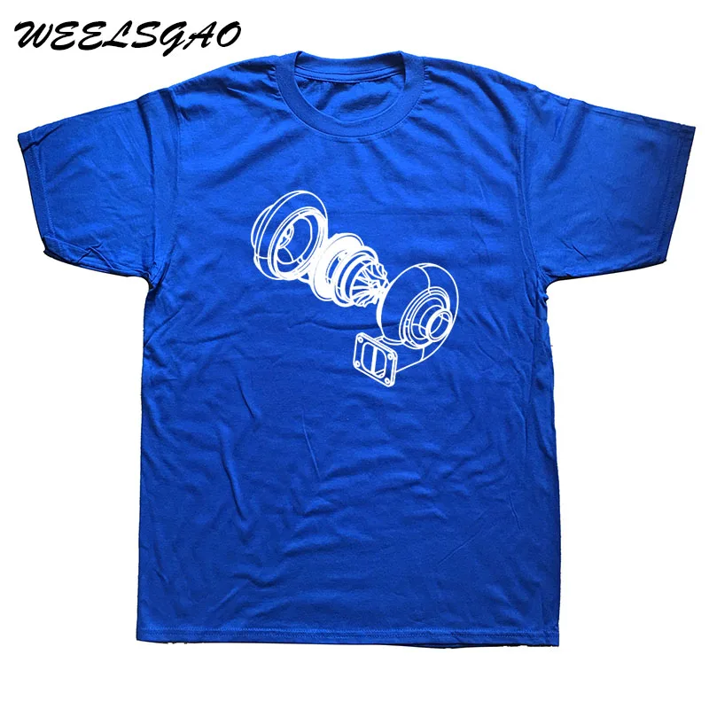 blue WEELSGAO/мужская футболка с турбо-автомобилем, топы для взрослых, одежда с вырезом лодочкой, футболка с принтом, Молодежные футболки размера плюс - Цвет: blue