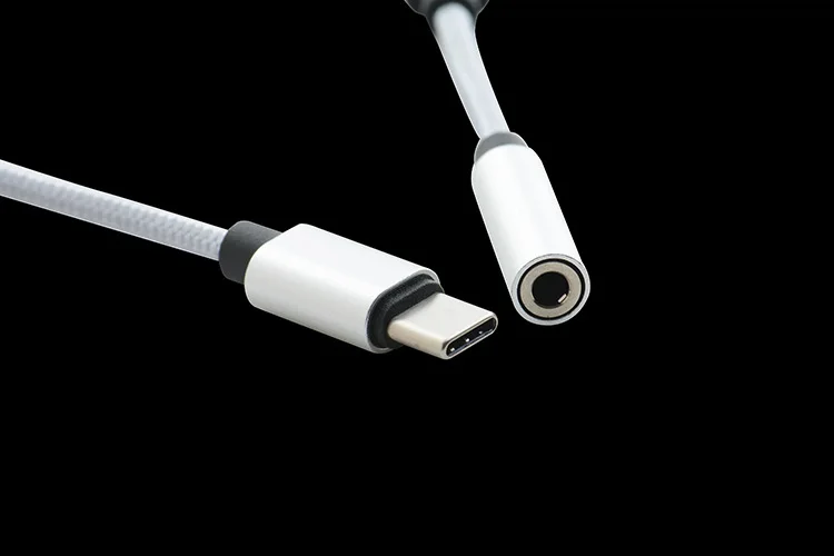 USB C до 3,5 мм адаптер для наушников, DAC Hi-Res чип, нейлоновый Плетеный usb type C до 3,5 мм Aux аудио ключ доступа адаптер совместимый w