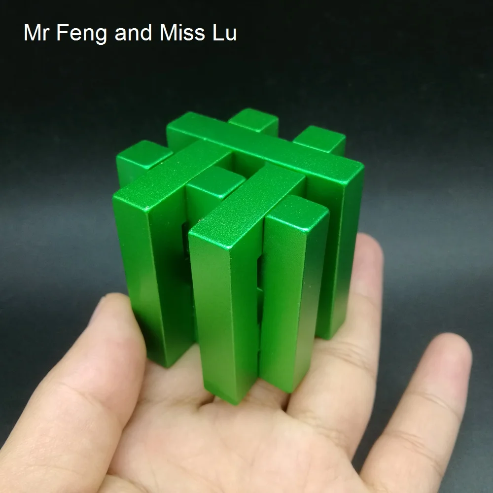 Зелёный металлический 3D пазл из алюминиевого сплава замок Kong Ming яркая форма
