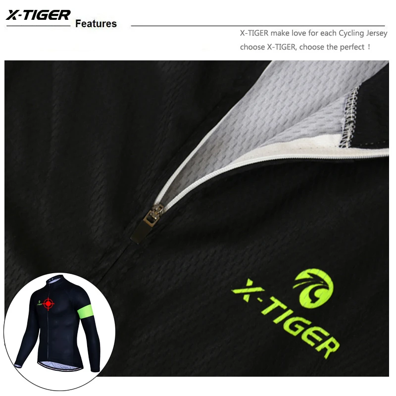 X-Tiger зимние теплые флисовые майки для велоспорта Invierno Ropa Ciclismo с длинным рукавом, одежда для велоспорта, одежда для горного велосипеда, спортивная одежда