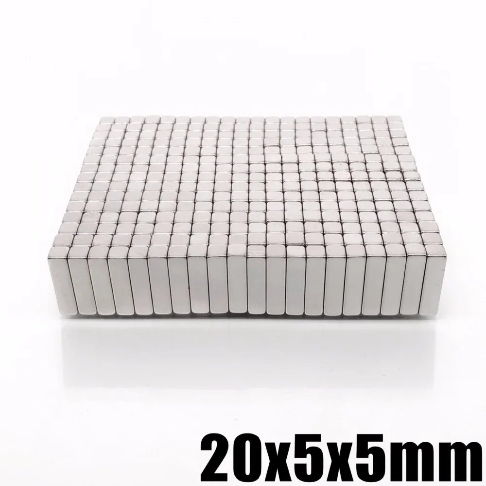 50 шт. 20*5*5 кубом Блок 20x5x5 мм супер сильный N52 Высокое Качество Редкоземельных Магнитов 20x5x5 неодимовый магнит 20 мм* 5 мм* 5 мм