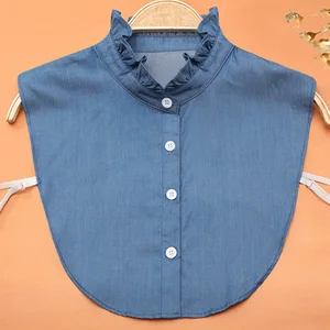 Женский ковбойский воротник-стойка, женский воротник-рубашка, индивидуальный воротник-фальшивый воротник с бусинами, съемный воротник для дам