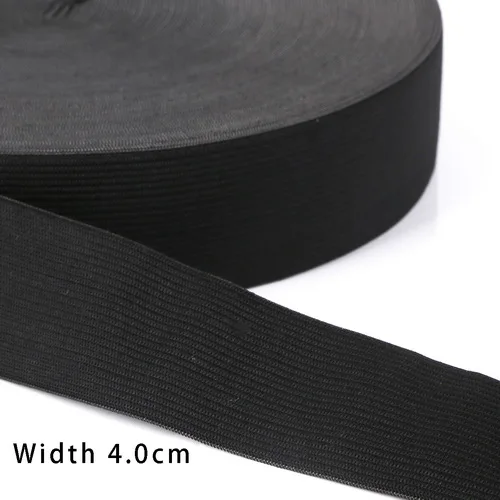 40mm Black 5 ярдов/партия черная белая плоская тонкая широкая эластичная резинка аксессуары для одежды нейлоновая тесьма для одежды Швейные аксессуары - Цвет: 40mm Black