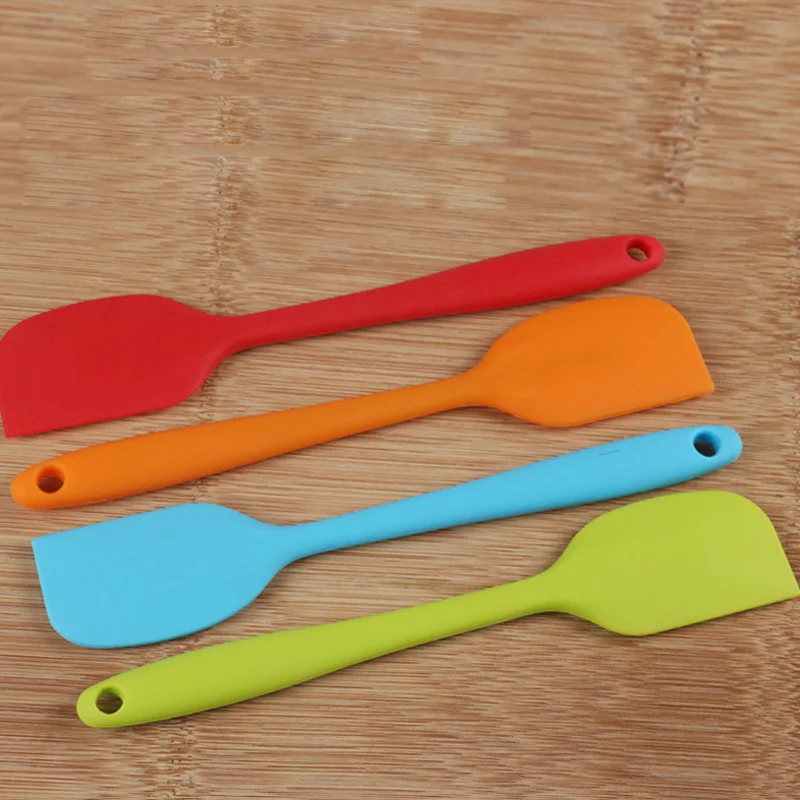 One-piece Silicone Small Scraper Cake Trowel Baking Butter Scraping Utensils Kitchen Tools DIY Cake Baking 4 Color