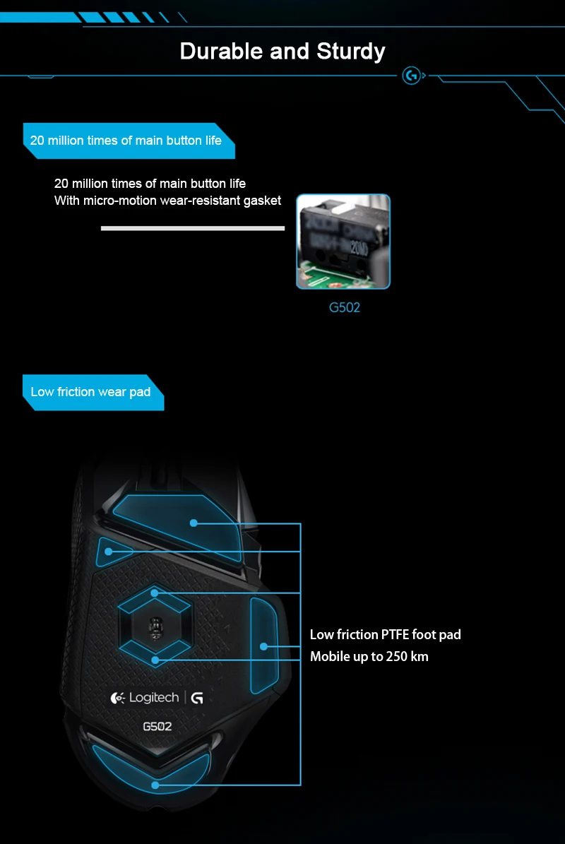 Logitech gaming mouse G502 PROTEUS SPECTRUM logitech Gaming Mice with 12000DPI RGB TUNABLE mouse for mouse gamer PUBG overwatch