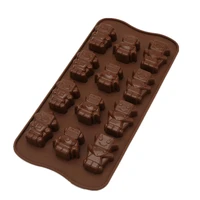 1pc baking tools silicone mold 12 cavity robot shape mold chocolate mold for bakingicesoap non stick