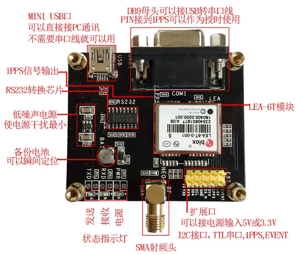 Для LEA M8T макетная плата комплект GPS время RTKLIB внешняя антенна может быть оснащен