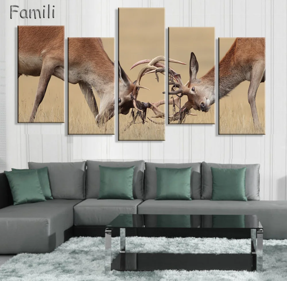 Зимняя картина с оленем 5 шт. оленем|canvas prints|deer picturedeer canvas print |