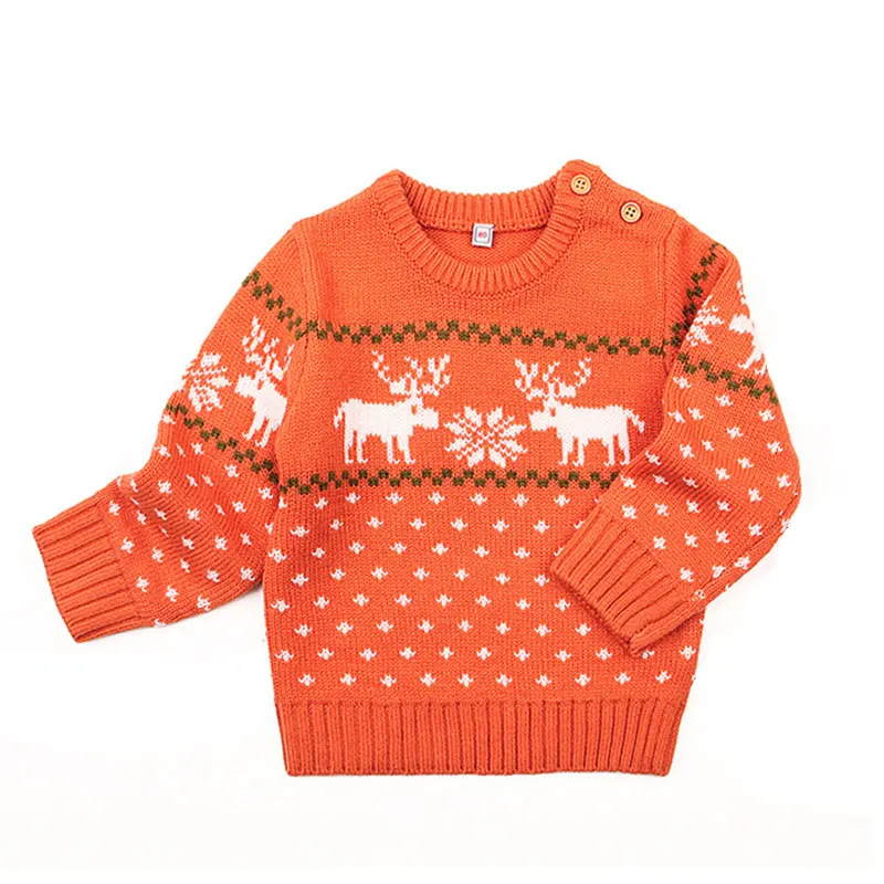 6M-24M Baby Girls/Boys Deer Pattern Winter Knitted Clothes Boys/Girls O-Neck Pullovers Sweaters Newborn Kids Dot Jumper DC509 |