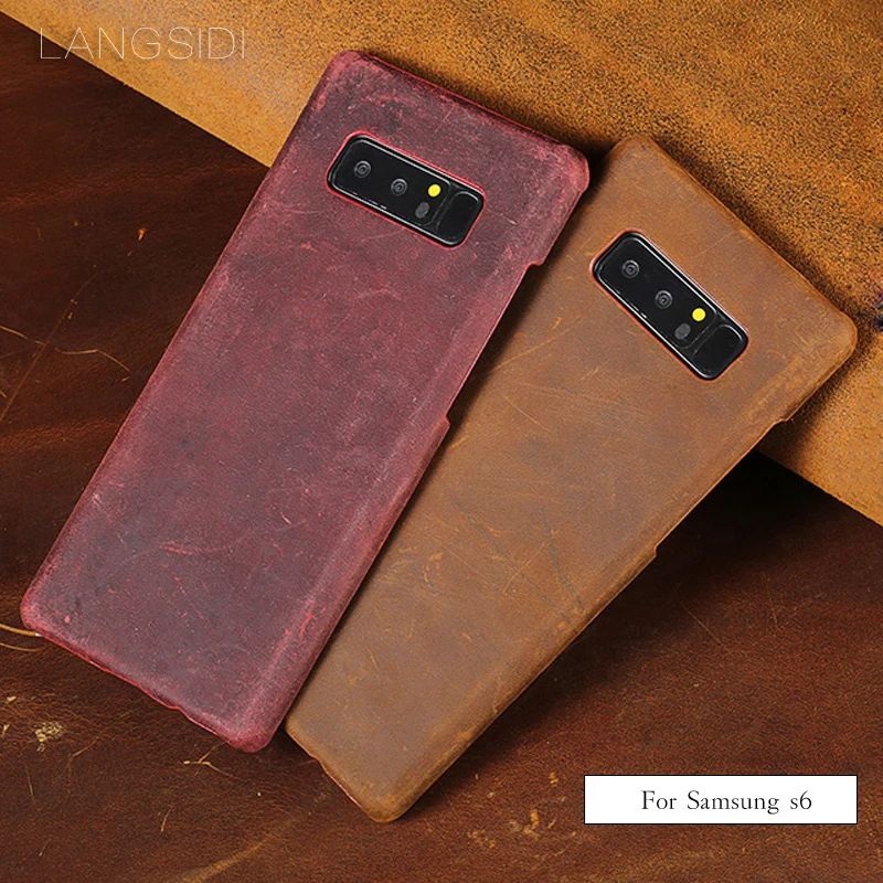 

Luxury For Samsung Galaxy S6 case Luxury handmade cow leather back case phone case