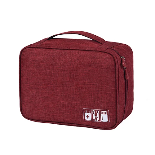 Wine Red Travel Bag Цифровой кабель сумка для мужчин портативные гаджеты для путешествий сумка шнур питания зарядное устройство Органайзер гарнитуры привод электронный Чемодан Аксессуары - Цвет: Wine Red Travel Bag